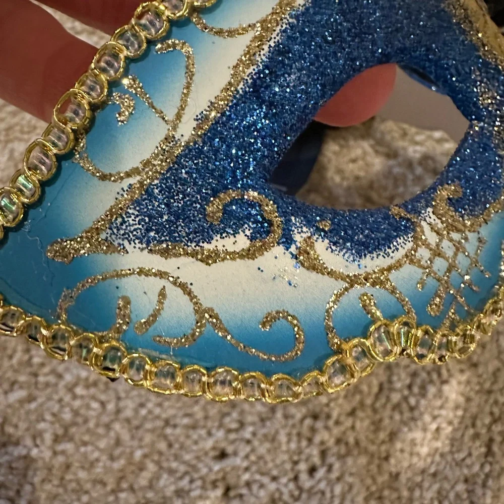 Blue and Gold Masquerade Mask